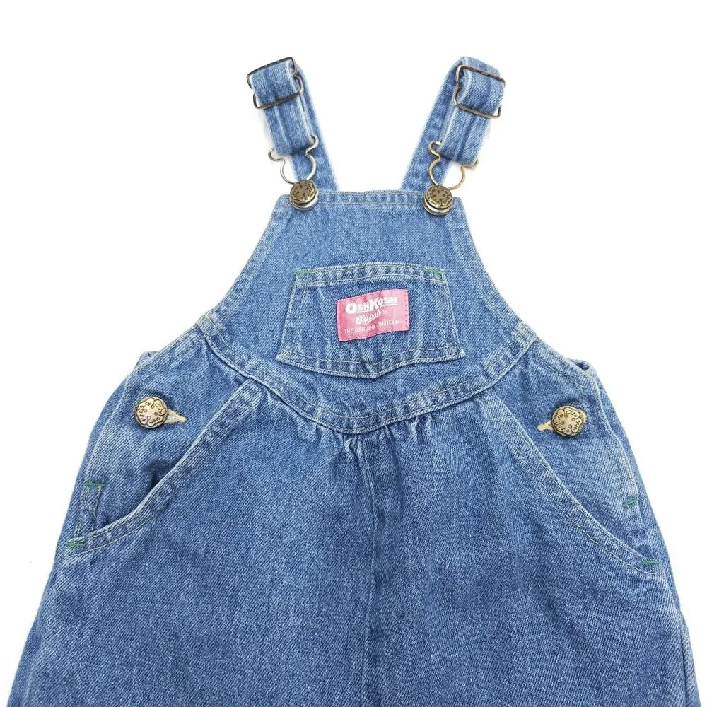 Oshkosh Overalls Girls Size 2T Overall Bib 90s Balloon Pink Blue